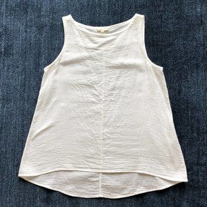 Eileen Fisher Sleeveless 100% Organic Cotton Top – Color White – Size XS